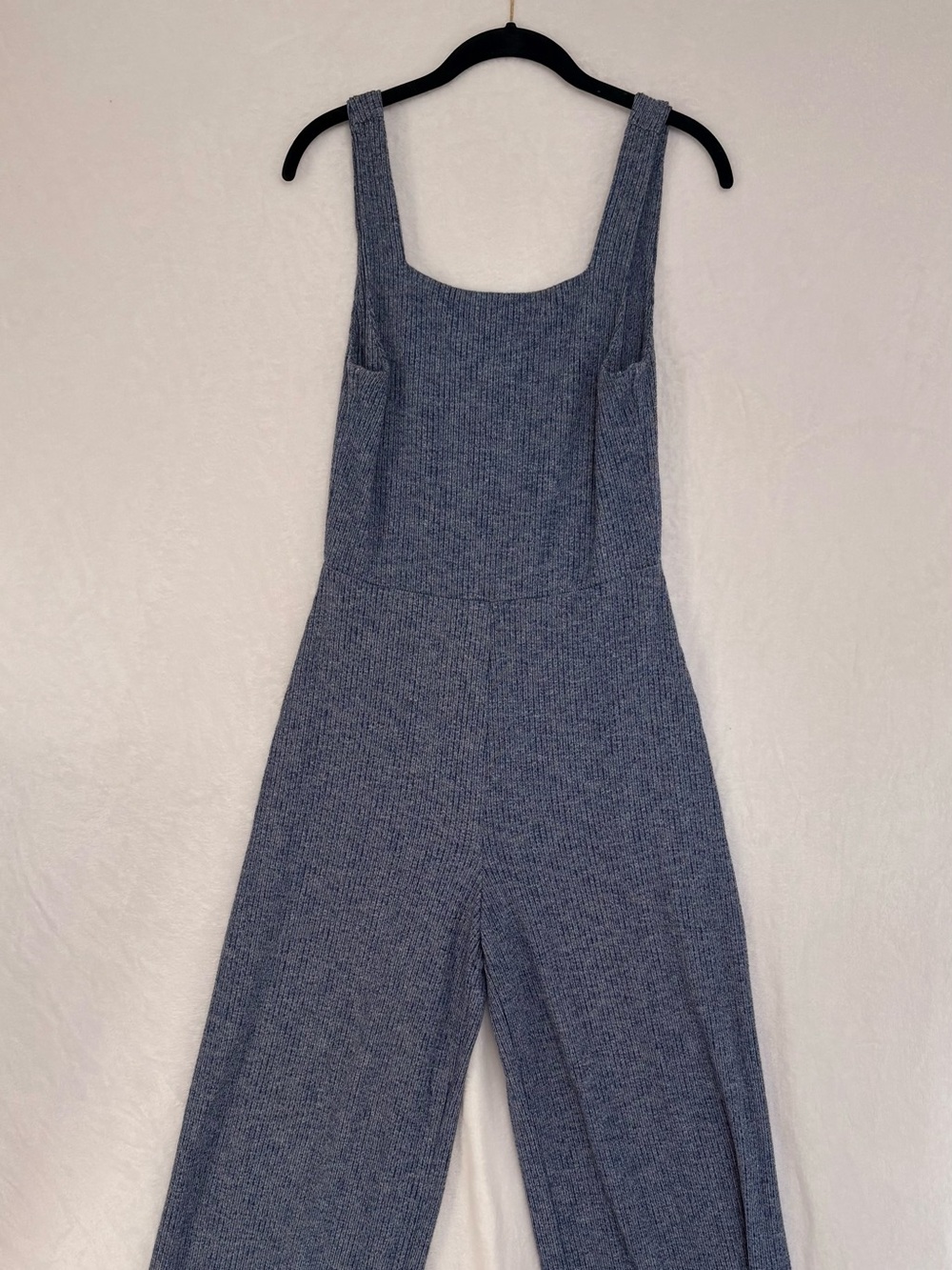 💙 GAP Softspun Ribbed Square-Neck Jumpsuit – Quiet Blue – Size Small